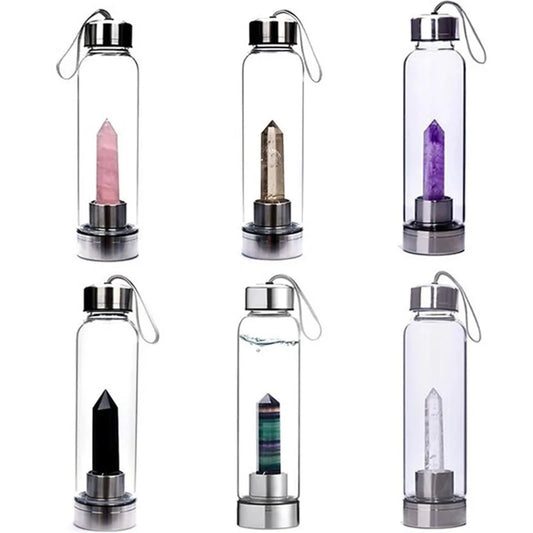 Vattenflaska med kristallstav, välj mellan 6 olika