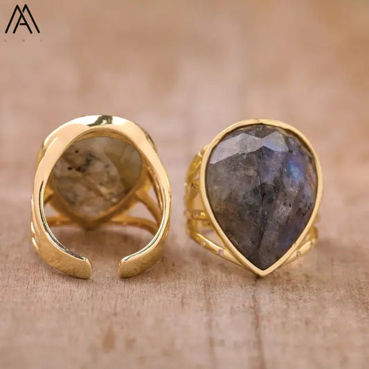 Ring TEARDROP, 3 olika stenar