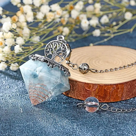 Kristall pendel orgonit, välj mellan 9 olika kristaller