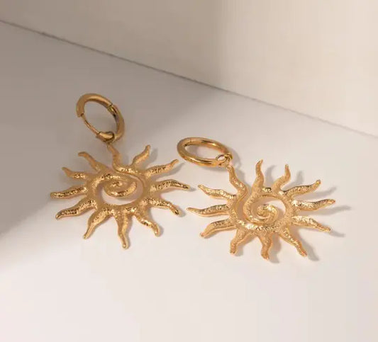 Örhängen i stål SUNFLOWER