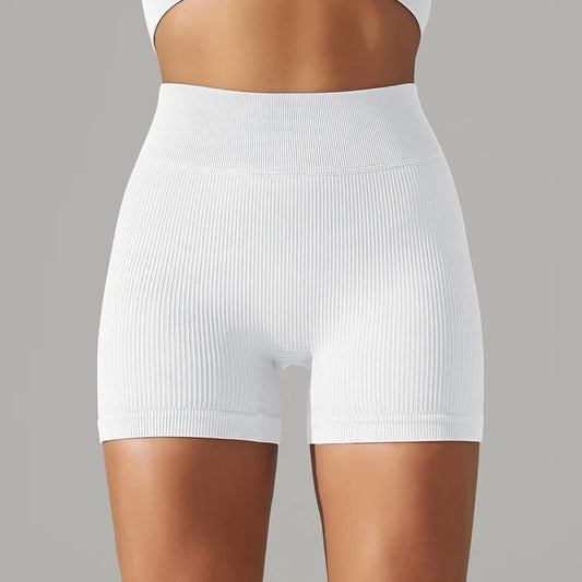 Ribbade, korta yoga-shorts, 10 olika färger
