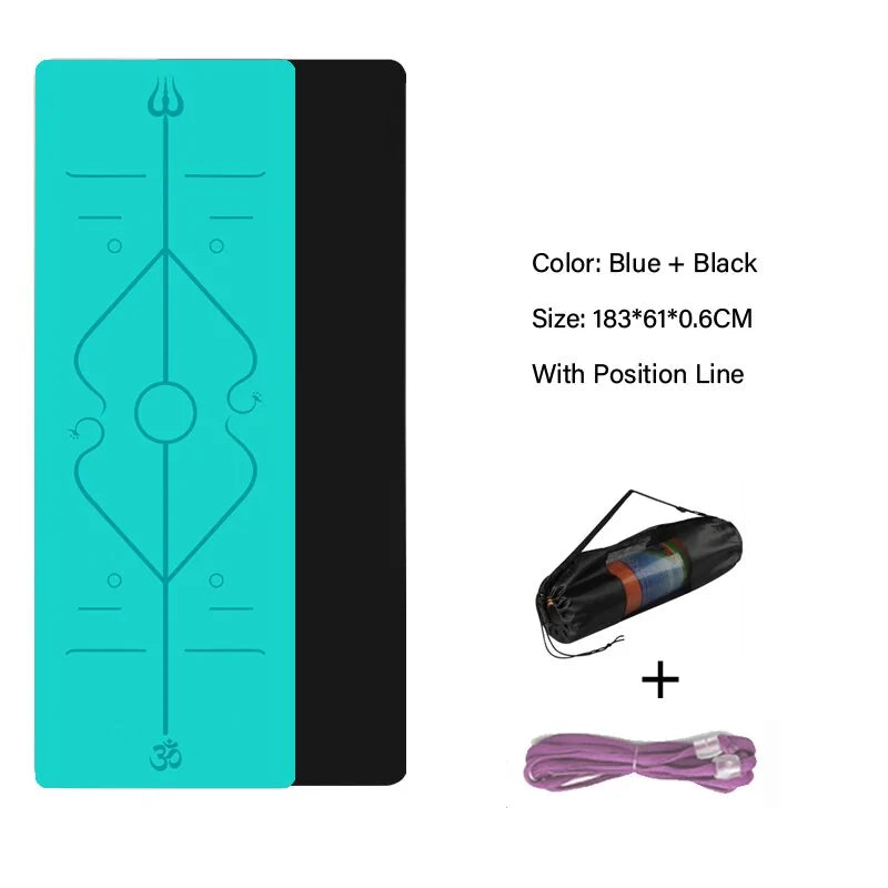 TPE Yoga matta anti-slip, med bärrem och väska